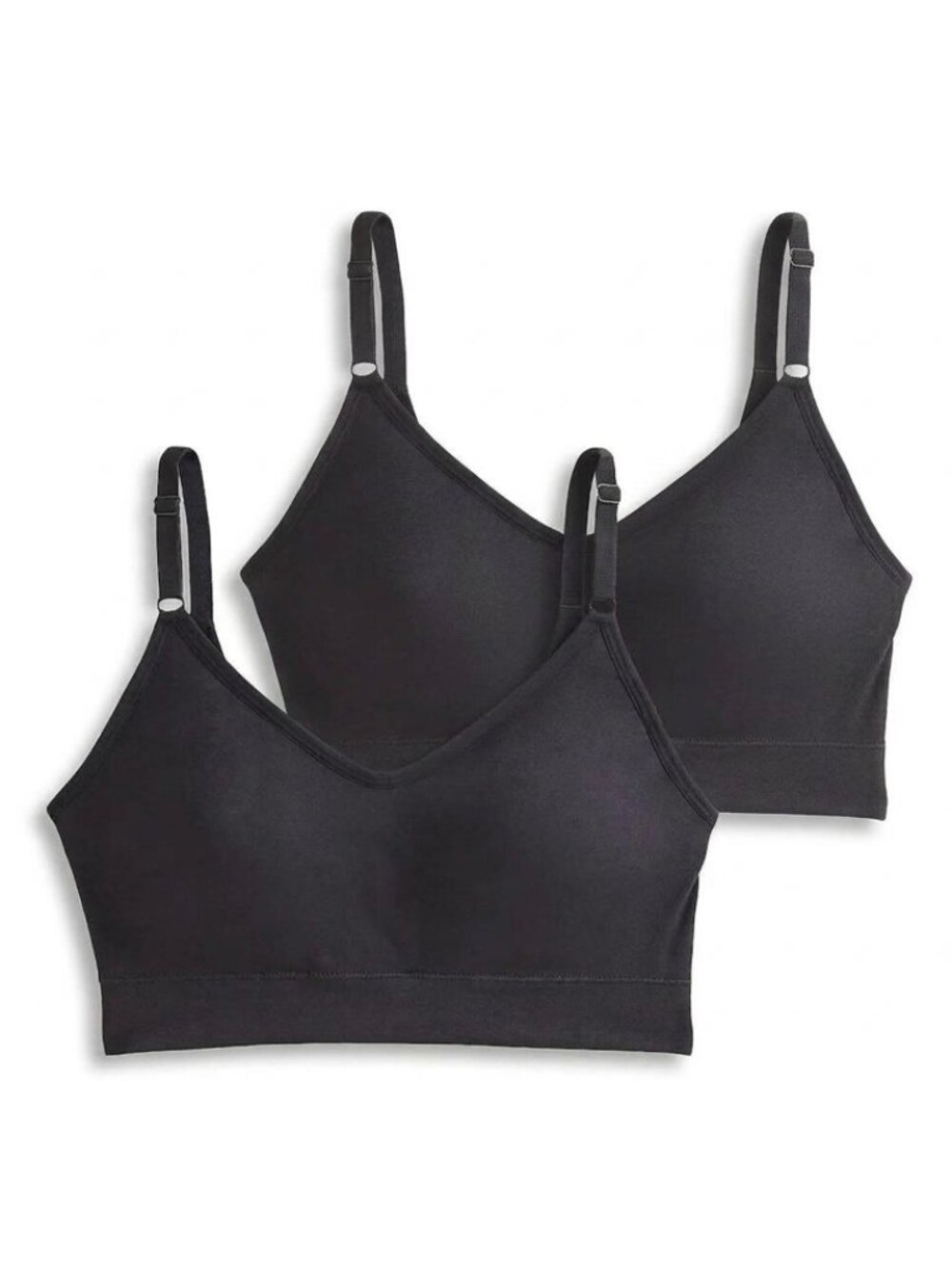 2 JOCKEY Seamfree Back-Smoothing Cami Bras LARGE black A714142 wirefree NWOT